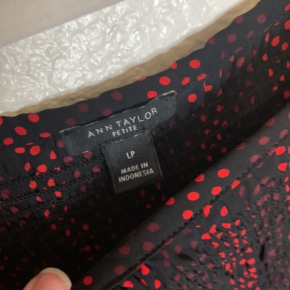 ANN TAYLOR RED POLKA DOT BLOUSE - Picture 2 of 3